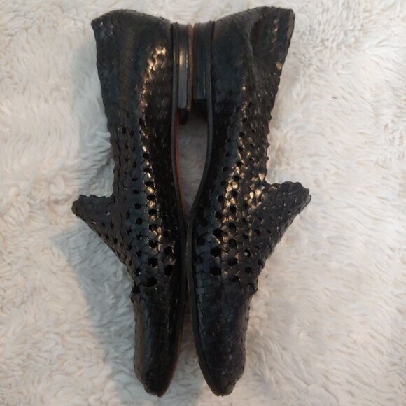 Stephane Kelian Womens Black Woven Leather Slip-on Loafer UK 7 /US 9 - Picture 5 of 9